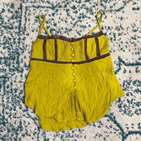 Urban outfitters Louise green adjustable spaghetti strap lace cami w/ tie back - Picture 3 of 10